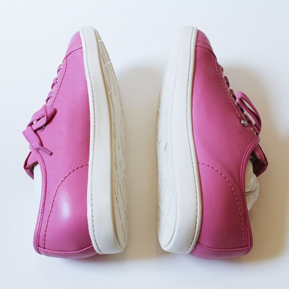 NEW Authentic Longchamp Le Pliage Leather sneakers- Pink - Picture 3 of 10